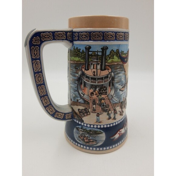 Miller High Life Stein Great American Achievements 4 The First River Steamer - Picture 3 of 8
